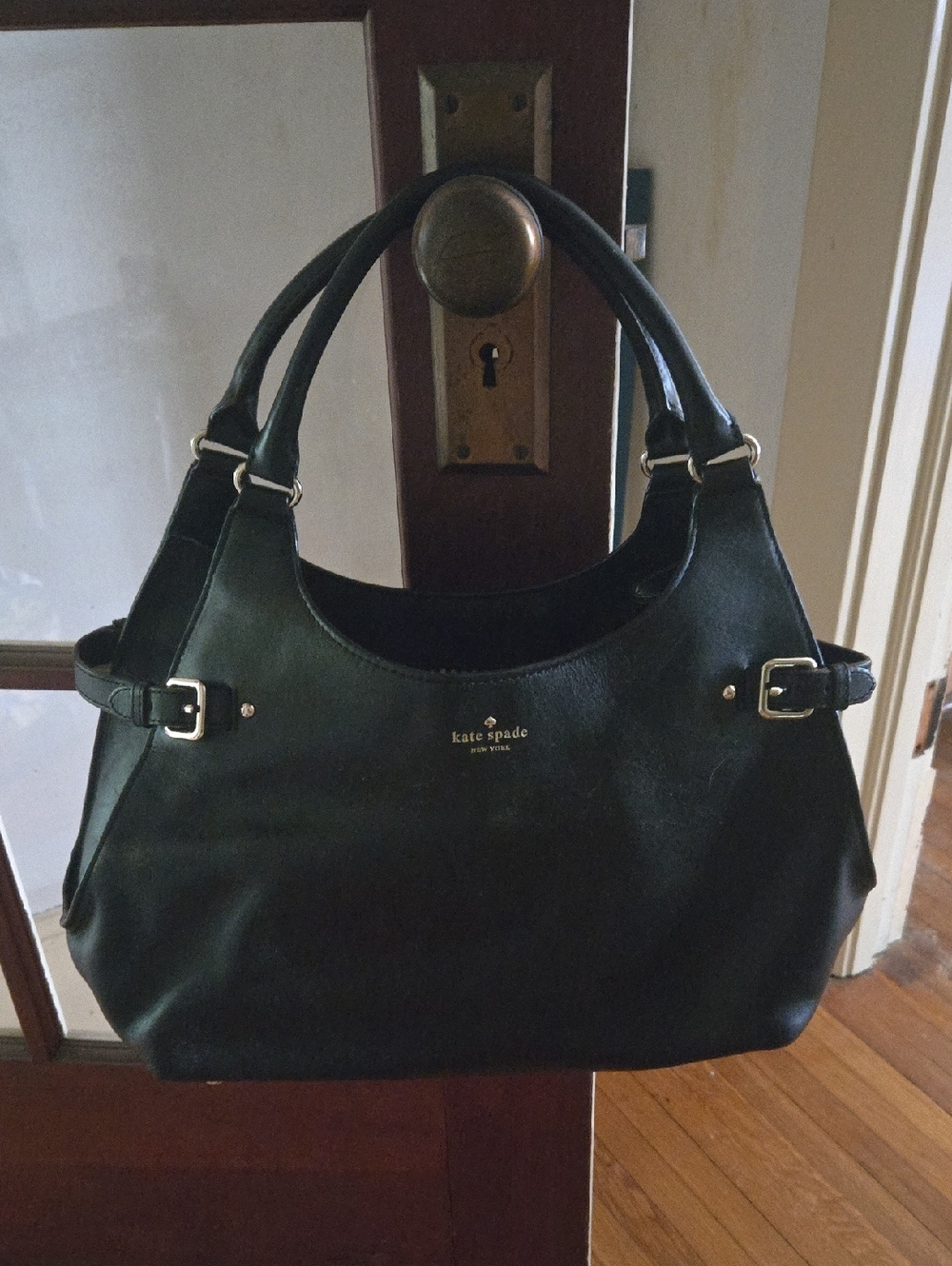 Kate Spade Vintage Black Leather Tote Handbag